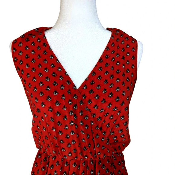 Two by Vince Camuto Orange Floral Sleeveless Hi-Lo Hem Dress size XS - Picture 3 of 8